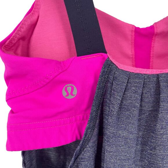 Lululemon Back On Track Tank Black Swan Raspberry Glo Light Size 4 - Picture 4 of 9